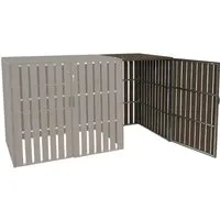 Proregal XL Mülltonnenverkleidung 115x76x100 cm – Braun - Moderne Mülltonnenverkleidung aus robustem WPC und verzinktem Stahl, ideal für eine ordentliche Außenansicht. Mit abschließbaren Türen und pflegeleichtem Design für langfristige Nutzung.