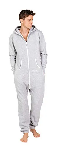 Moniz Herren Jumpsuit, Onesie, Overall (grau, S) in grau von Moniz