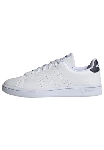 adidas Herren Advantage Shoes Tennisschuhe, Cloud White/Cloud White/Legend Ink, 44 2/3 EU - Herren-Sneaker mit regulärer Passform und weicher Cloudfoam Comfort Einlegesohle für ultimativen Tragekomfort auf und abseits des Platzes.