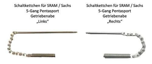 SRAM Sachs Schaltkettchen Zugkettchen 5 Gang Pentasport Satz 1x kurz und 1x lang