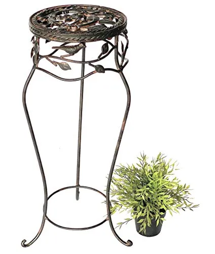 DanDiBo Blumenhocker Metall Schwarz Rund 65 cm - Blumentreppen: Stabiler und dekorativer Blumenhocker aus Metall, ideal für Pflanzen oder als Beistelltisch. Antikes Design, robustes Metallgestell und vielseitig einsetzbar in jedem Raum.