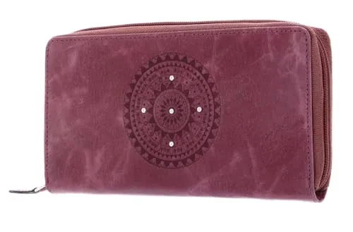 bruno banani Zip Around Wallet Mauve - Damen-Geldbörsen mit hochwertigem Leder, funktional und stilvoll – das perfekte Accessoire für jede Frau mit einem Maß von 19 x 10 x 2 cm.