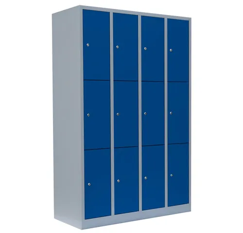 Steelboxx Fächerschrank - 4 Abteile, 12 Fächer - Komplett verschweißt und montiert - Werkstatteinrichtung mit 12 Fächern, robust und pflegeleicht, ideal für die sichere Aufbewahrung von Wertgegenständen und Arbeitsmaterialien.