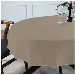 ANRO Tischdecke Hochwertig Tischwäsche mit Beschichtung (Einzelstück 1-tlg), Premium TEFLON und 2-Fache Acryl Beschichtung braun Oval | 140 cm x 200 cm