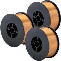 STAHLWERK Schweißdraht 3 x 0,8 mm MIG MAG ER70S-6 SG3 D100 - Schweißgeräte Zubehör, hochreiner Stahl sorgt für spritzfreies Schweißen und ideal für präzise Schweißarbeiten bei Temperaturen bis 1425 °C.