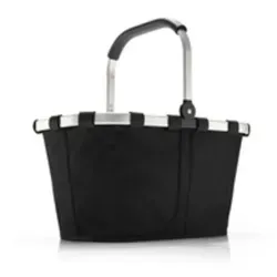 Reisenthel Carrybag, Schwarz - Faltbarer Einkaufskorb - Einkaufstaschen & Einkaufstrolleys, strapazierfähiger Einkaufskorb mit Aluminiumgestell, ideal für den sicheren Transport von Lebensmitteln.