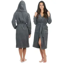 Liebenstein Sauna Bademantel Damen S anthrazit - Bademantel aus 100% samtweicher Baumwolle, extrem voluminös und flauschig für ein angenehmes Hautgefühl – ideal für entspannende Saunagänge.