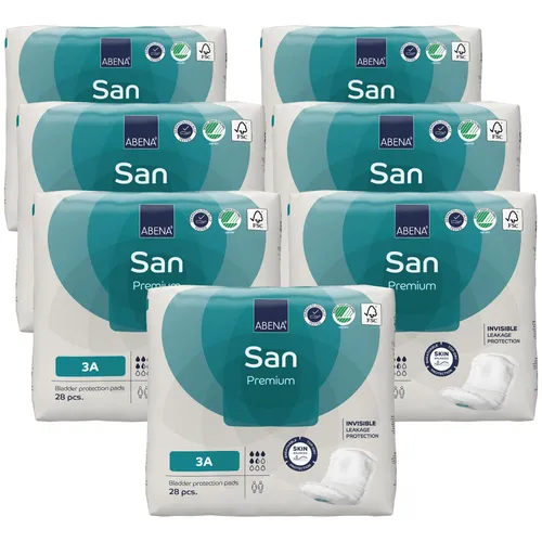 Abena San Premium 3A Inkontinenzeinlagen – 196 Stück - Inkontinenzhilfen für Männer, Frauen und Kinder, mit einer Saugfähigkeit von bis zu 600 ml – idealer Schutz für den Alltag.