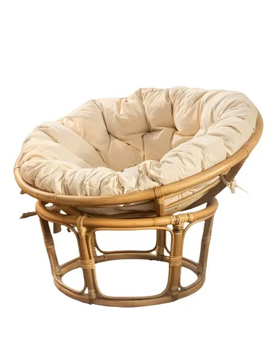 Dekoleidenschaft Relaxsessel Papasansessel aus Rattan in braun von Dekoleidenschaft