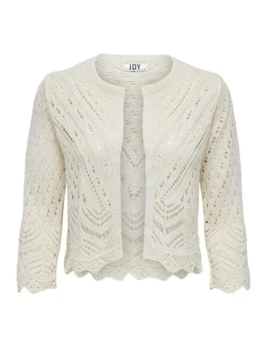 Jacqueline De Yong Jdysun 3/4 Cropped Cardigan - Strickjacke für Damen mit V-Ausschnitt und 3/4-Ärmeln, ideal für einen lässigen Look in der Übergangszeit.