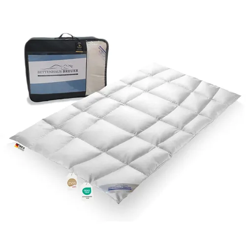 Extra warme Gänsedaunen Bettdecke 135x200 - Bettdecken für Erwachsene, Jugendliche und Kinder, allergikergeeignet mit NOMITE-Siegel, ideal für kalte Winternächte.