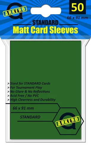 Arkero-G Standard Matt Card Sleeves GRÜN - matte Magic & Pokemon Kartenhüllen 50