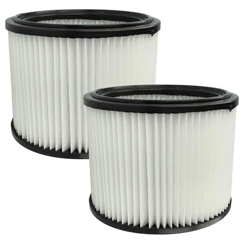 vhbw 2X Faltenfilter kompatibel mit Starmix Energetic APDH-1430, APDM-1430 Nass- & Trockensauger - Patronenfilter, Schwarz Weiß, 3500 cm²