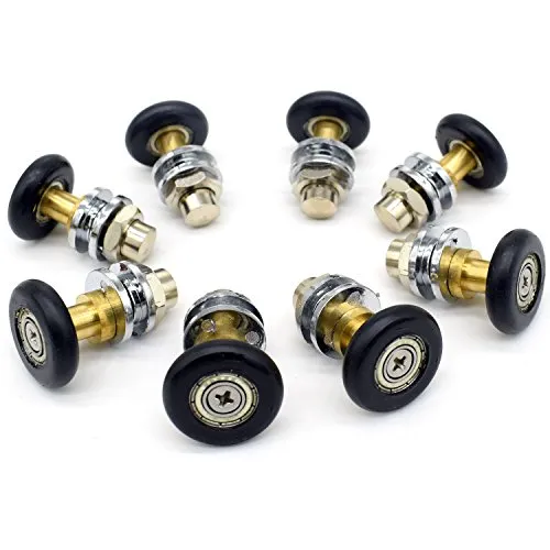 YUANQIAN Duschrollensatz, 8 Stück, 25 mm Durchmesser, Schwarz