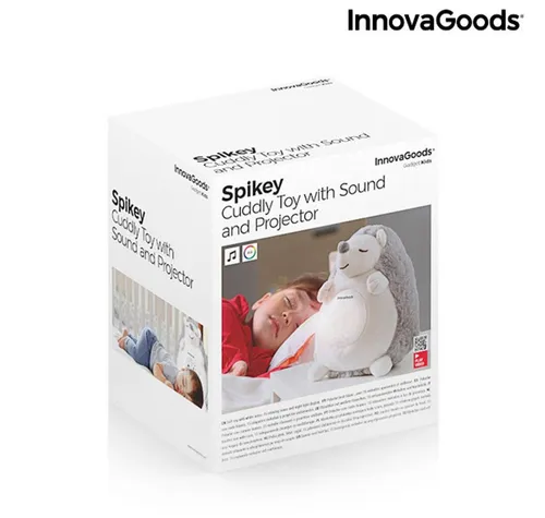 Plüsch-Igel mit weißem Rauschen und Nachtlicht-Projektor Spikey InnovaGoods - Baby Einschlafhilfe mit beruhigendem weißem Rauschen und Nachtlicht-Projektor für eine entspannte Schlafumgebung.