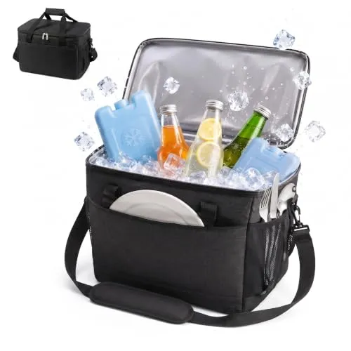 Relaxdays Kühltasche, Liter, wasserdicht, 2 Tragegriffe & Gurt, Farbwahl | Strand, Camping & Picknick, Picknicktasche