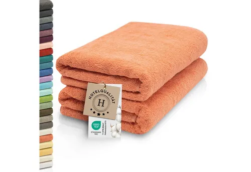 ZOLLNER Saunatuch 2er Set, 70 x 200 cm in orange von Zollner