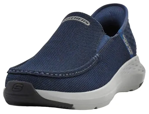 Skechers Herren Parson Ralven Slip-On - Bequeme Sneaker in Marineblau - Herren-Sneaker aus atmungsaktivem Netzgewebe, ideal für den Alltag und bietet optimalen Tragekomfort ohne Absatz.