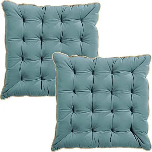 Erwin Müller Stuhlkissen Manchester 2er-Pack türkis Größe 40x40x7 cm