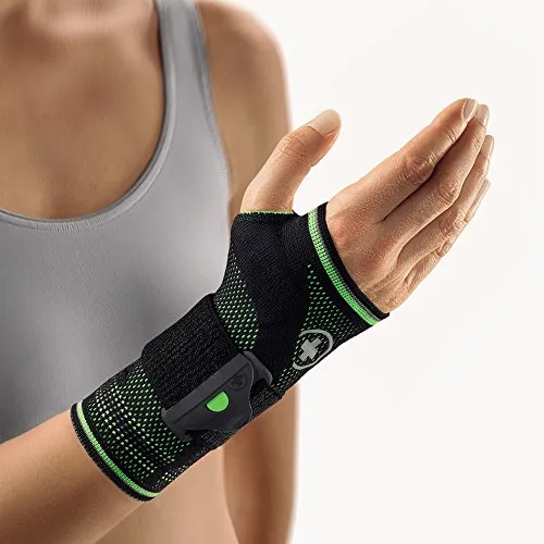 Bort Manubasic Sport Bandage - Größe Large, Schwarz/Grün - Bandage für Hände & Gelenke, bietet optimalen Halt und Unterstützung während sportlicher Aktivitäten.