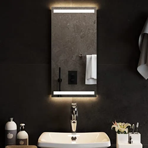 vidaXL LED-Badspiegel 30x60 cm - Eleganter Badspiegel mit IP65-Schutz, wasserdicht und ideal für jedes Badezimmer. Ausgestattet mit praktischer USB-Schnittstelle für einfache Bedienung und vielseitiger Montageoption.