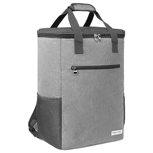 anndora Kühlrucksack hellgrau 28 Liter - Kühlboxen & Kühltaschen, ideal für Ausflüge mit dicker Isolation für optimale Kühl- und Thermofunktion, leicht und robust mit verstellbaren Tragegurten.