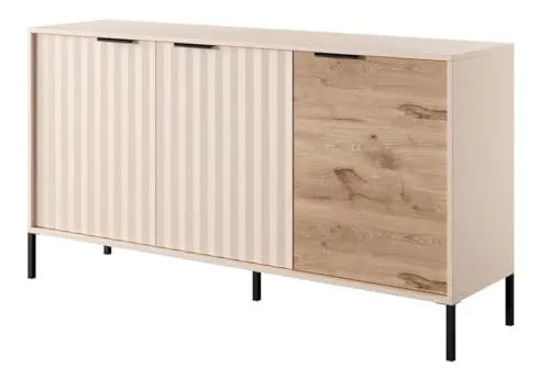 Emporius Beige Kommode 150 cm Varo - Zweitürige Sideboard, Sideboard 150 cm, Möbel vom Hersteller