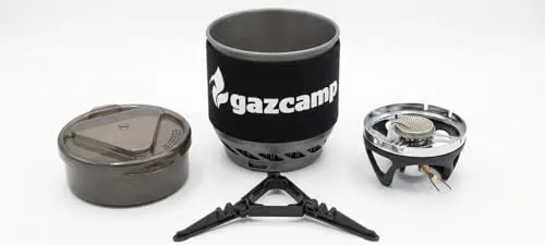 Gazcamp Boil Pot XTRA Gaskocher, Aluminium, 0,99 Liter, 2000 Watt, mit Piezo-Zündung, für 1–2 Personen