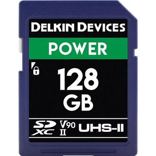 Delkin Cinema SD SDXC UHS-II 128 GB - Hochgeschwindigkeits-Speicherkarte - Speicherkarten, 128 GB, UHS-II für blitzschnelles Speichern und Übertragen von 4K-Videos und hochauflösenden Fotos.