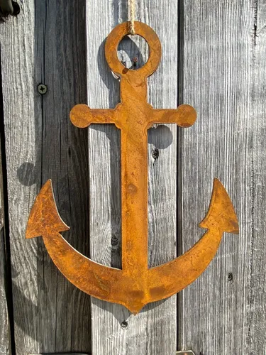 Edelrost Anker 30 x 22 cm zum Hängen Maritim Dekoration Garten