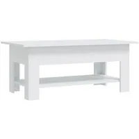 vidaXL Couchtisch Weiß 102x55x42 cm - Moderner Couchtisch aus stabilen Holzwerkstoffen, mit praktischer Ablagefläche und stilvollem Design – ideal für Snacks und Deko in jedem Wohnraum.