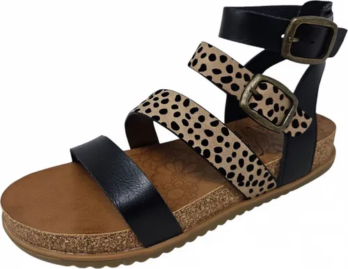 Blowfish Malibu Damen Fancy Sandalen - Wanderschuhe aus 100 % veganen Materialien, mit stylischem Leoparden-Kunstleder und komfortablem Plateau, ideal für den Sommer.
