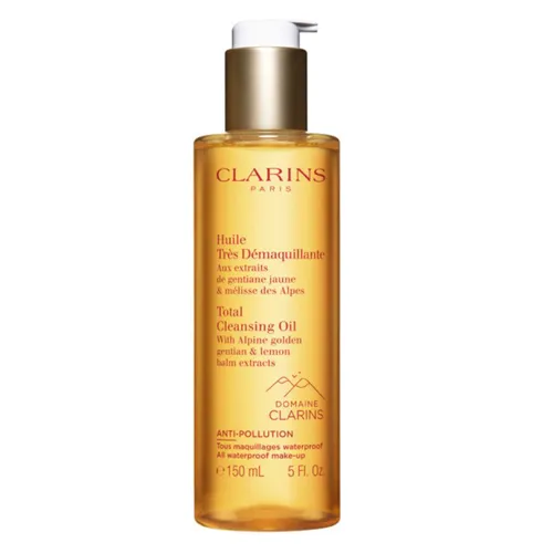 CLARINS Huile Très Démaquillante 150 ml - Sonstige Gesichtspflegeartikel, entfernt langanhaltendes und wasserfestes Makeup, beruhigt die Haut mit biologischen Extrakten und verwandelt sich in eine cremige Milch.