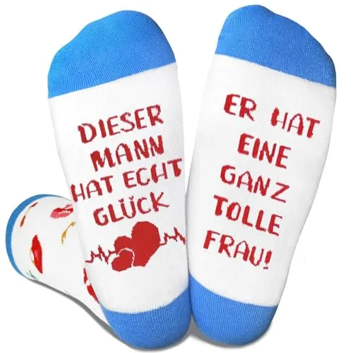 LOYEBOHU Geschenke für Männer Frauen, Lustige Socken mit Spruch, Hochzeitstag Valentinstag Geschenke für Ihn und Sie Geburtstagsgeschenk