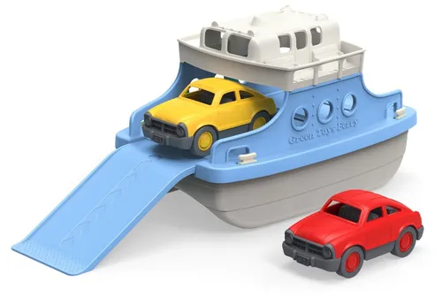 Green Toys Fährschiff blau/weiß mit 2 Mini-Autos