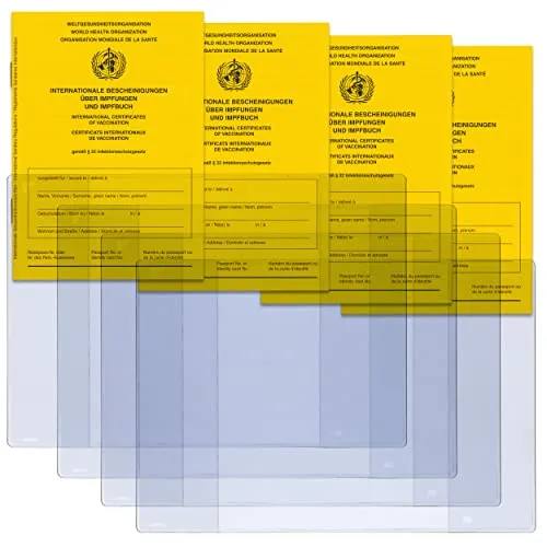Welsberg 4x Impfpass und 4x Ausweishülle Set- Schutzhülle transparent für Internationale Bescheinigung über Impfungen und Impfbuch