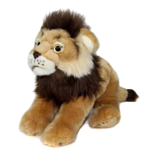 Uni-Toys Plüsch-Löwe 26 cm - Flauschiges Kuscheltier - Stofftier & Teddybär, lebensecht und flauschig weich, ideal zum Spielen oder Dekorieren. Hergestellt aus 100% recyceltem Füllmaterial für Nachhaltigkeit.