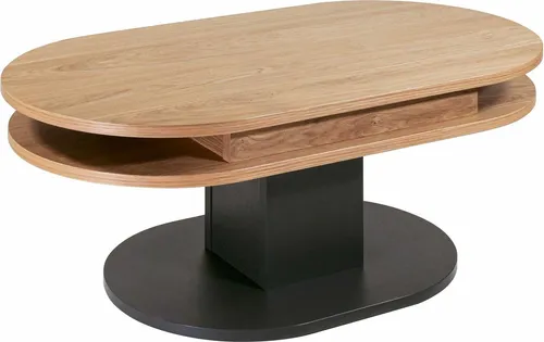 Couchtisch höhenverstellbar Charis 110x46x60 Furnier Wildeiche/Schwarz