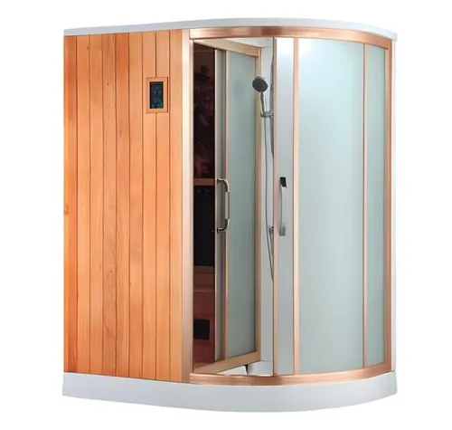 Saunakabine Dampfsauna Wellnesskabine 172x110 cm - Entspannen Sie in dieser kompakten Dampfsauna aus Massivholz. Ideal für Innen- und Außenbereich, mit USB-Anschluss und Bluetooth für entspannende Musik. Maße: 172 x 110 x 225 cm, Montage erforderlich.
