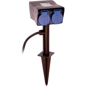 as-Schwabe Gartensteckdose mit Erdspieß, 2-fach, 2 m Kabel