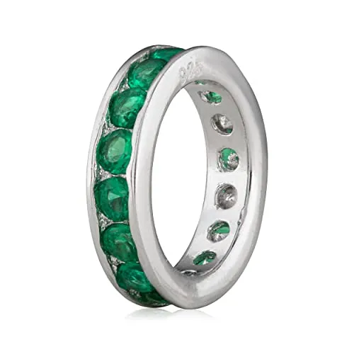 NKlaus Silber 925 Kettenanhänger Ring mit Grünen Zirkonia in grün von NKlaus