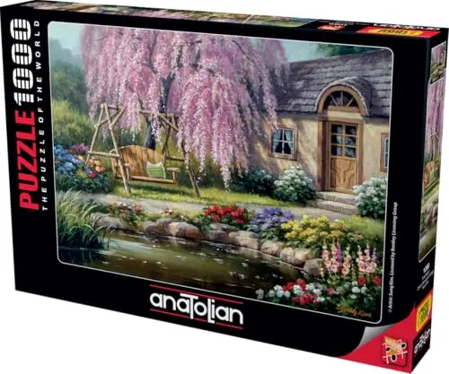 Anatolian Puzzle 1000 Teile - Cherry Blossom Cottage (Kirschblütenhütte) | Puzzle Größe 66x48cm (H)