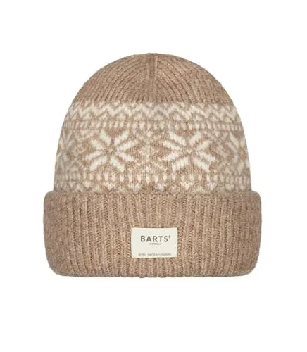 Barts Damen Beanie Strickmütze Negomba 6480 Light Brown - Modische Beanie mit klassischem Norwegermuster – ideal für kalte Tage. Breiter Umschlag sorgt für optimalen Sitz und Wärme. Vielseitig kombinierbar für jeden Winterlook. Weiches Material für hohen Tragekomfort.