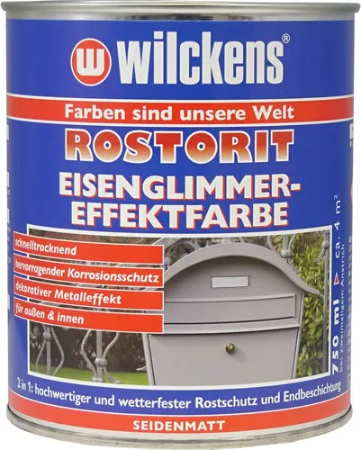 Wilckens Rostorit Eisenglimmer Effektfarbe seidenmatt, 750 ml, Silber