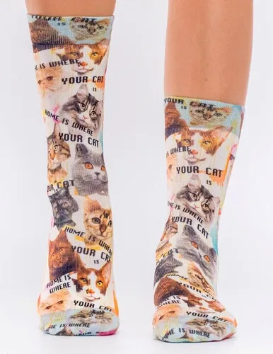 Damen WIGGLESTEPS Socken - ONE SIZE (Gr. 36/40) - Motiv: 03043 - Katzen 2