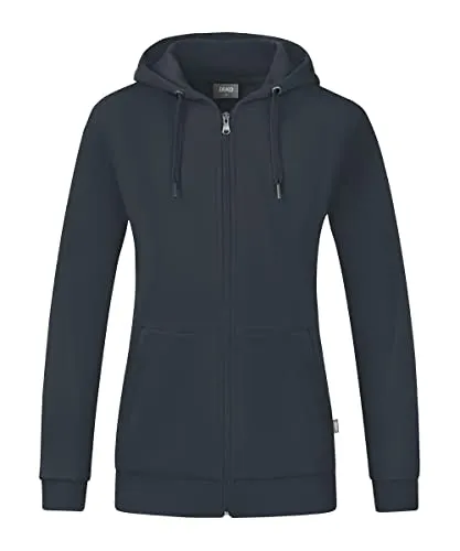 Jako Women Basic-Kapuzenjacke Organic, Anthrazit, Größe 44 - Funktionsjacke aus kontrolliert biologischer Baumwolle, mit weich angerauter Innenseite für hohen Tragekomfort und waschbar bis 60 °C.