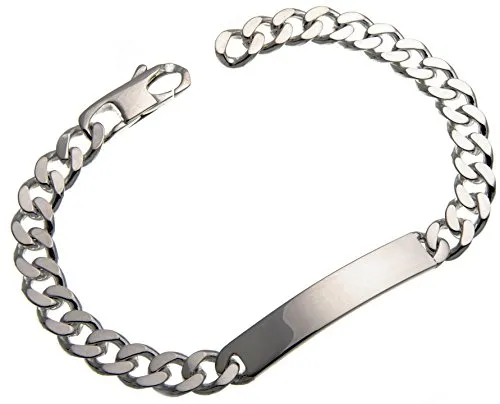 Silberketten Store Gravurarmband 8mm breit, inklusive Gravur - 925 Silber, Länge wählbar 16-25cm