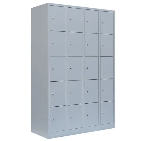 Steelboxx Fächerschrank 20 Fächer - Montagefrei und robust - Robuster Schließfachschrank mit 20 Fächern, ideal für Umkleiden und Pausenräume. Komplett verschweißt und montiert, keine Montage nötig, mit langlebiger Stahlkonstruktion und GS-zertifizierter Sicherheit.