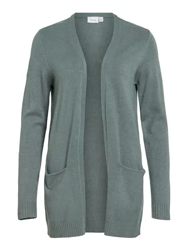 Vila Female Strickjacke VIRIL Basic Strick - Elegante offene Strickjacke mit praktischen Vordertaschen und langen Ärmeln. Ideal für vielseitige Outfits und aus hochwertigem Material gefertigt.