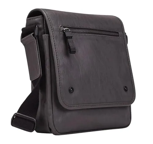 Leonhard Heyden Cult Messenger Bag S Grey - Messenger-Bag mit verstellbarem Schulterriemen, ideal für einen entspannten Start in den Tag. Maße: 23 x 25 x 6 cm.